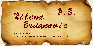 Milena Brdanović vizit kartica